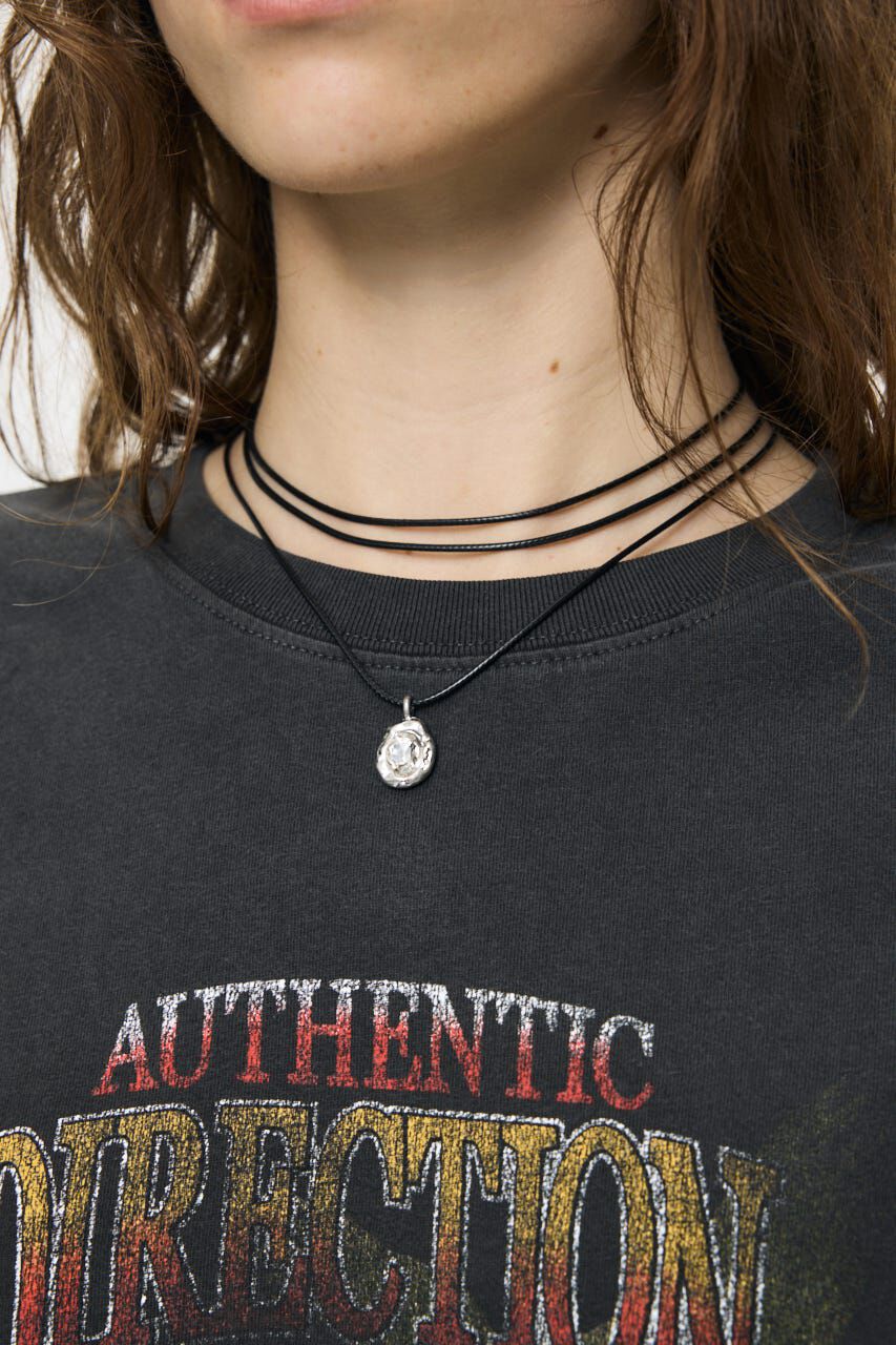 MOUSSY「STONE PENDANT CORD ネックレス」|ネックレス|BLK