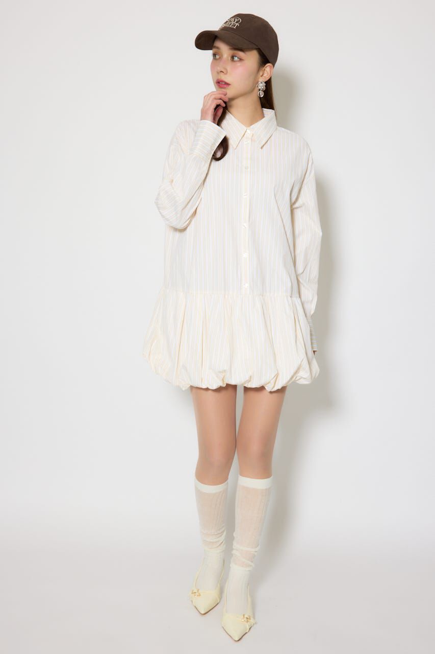 rienda「バルーンシャツセットスウェットワンピース」|ワンピース|