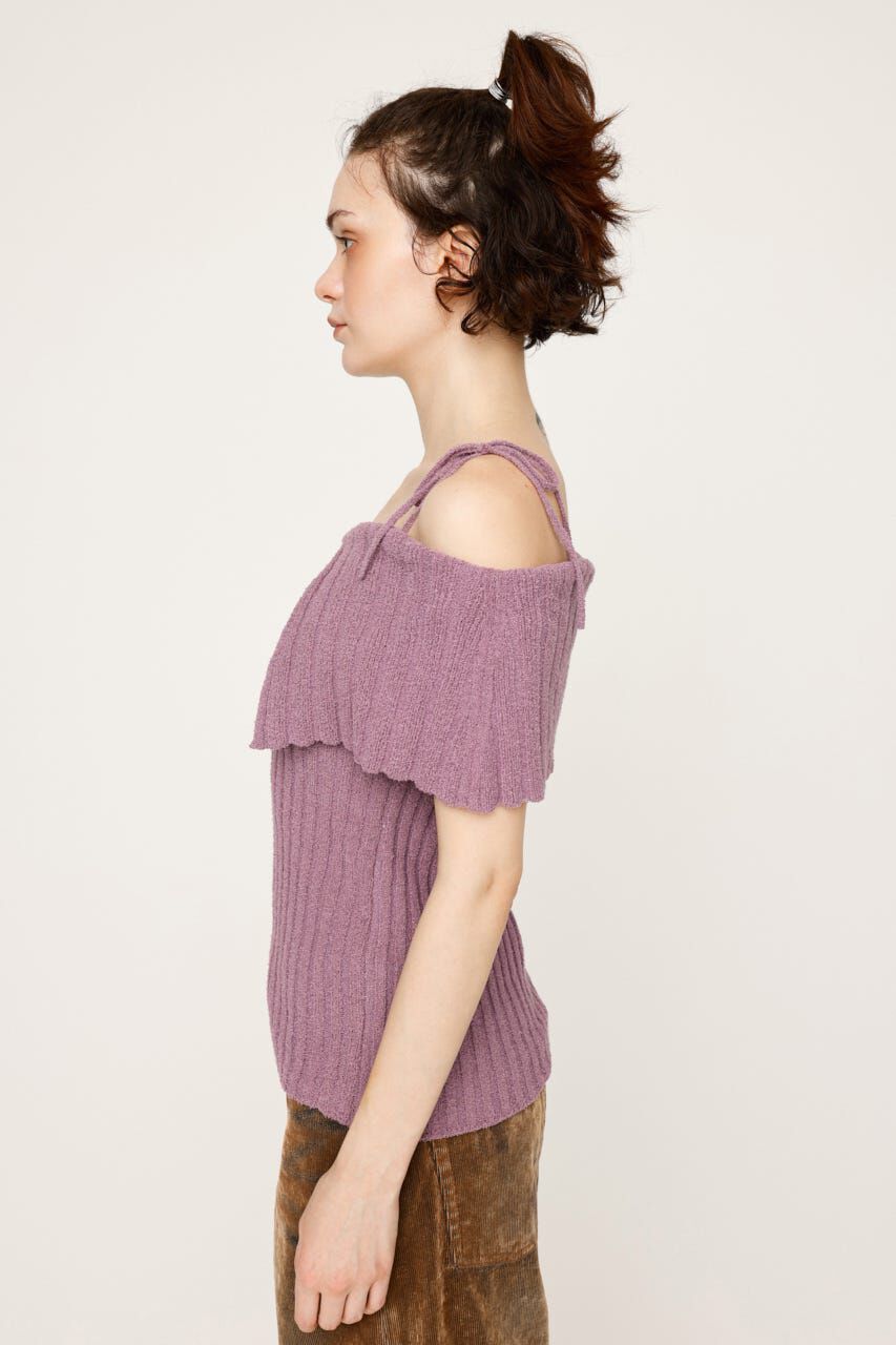 SLY「OFFSHOULDER RIB HG トップス」|ニット・セーター|