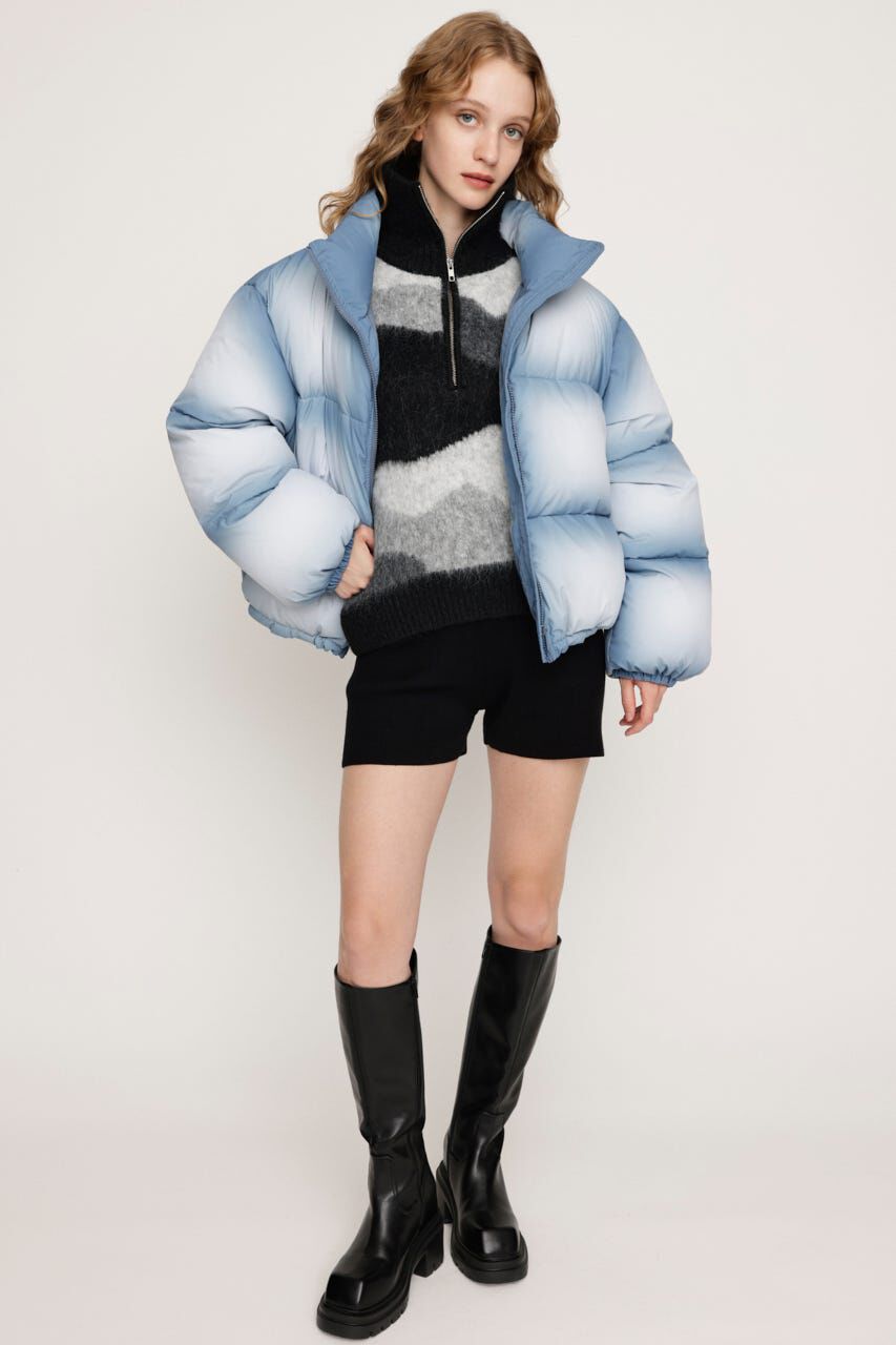 SLY「FRONT ZIP MARBLE KNIT トップス」|ニット・セーター|