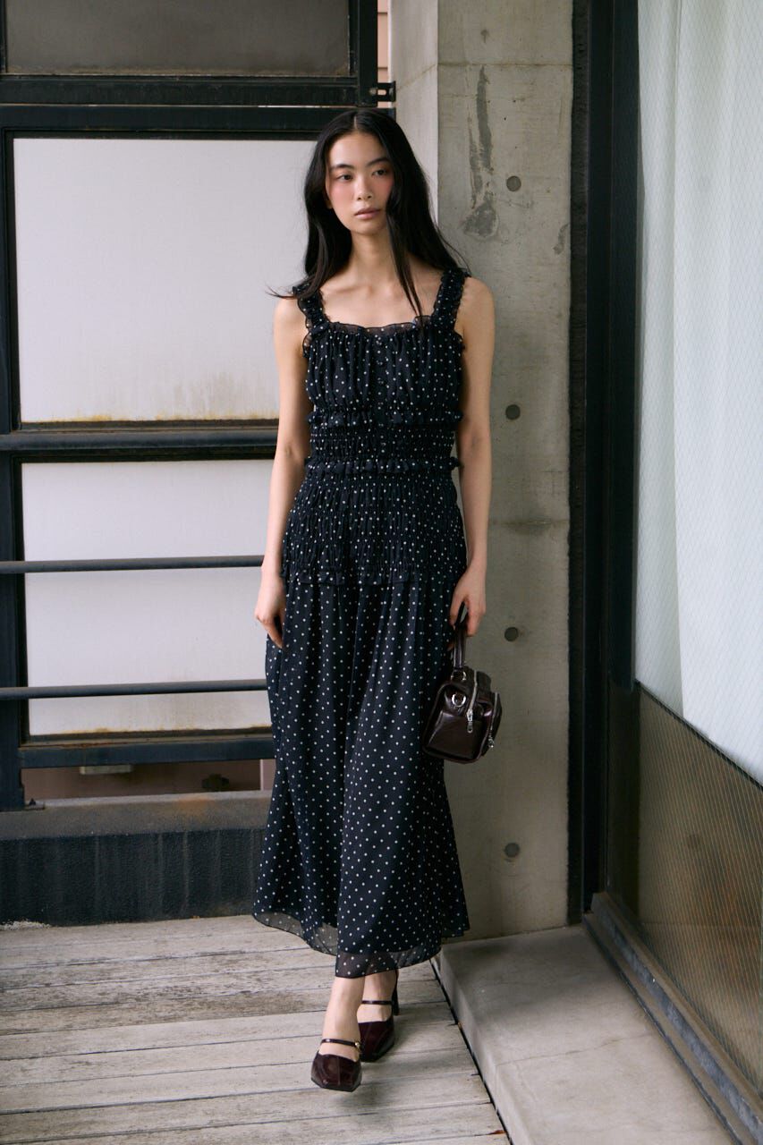 SLY「SHIRRING FRILL ドレス」|ワンピース|M/BLK7