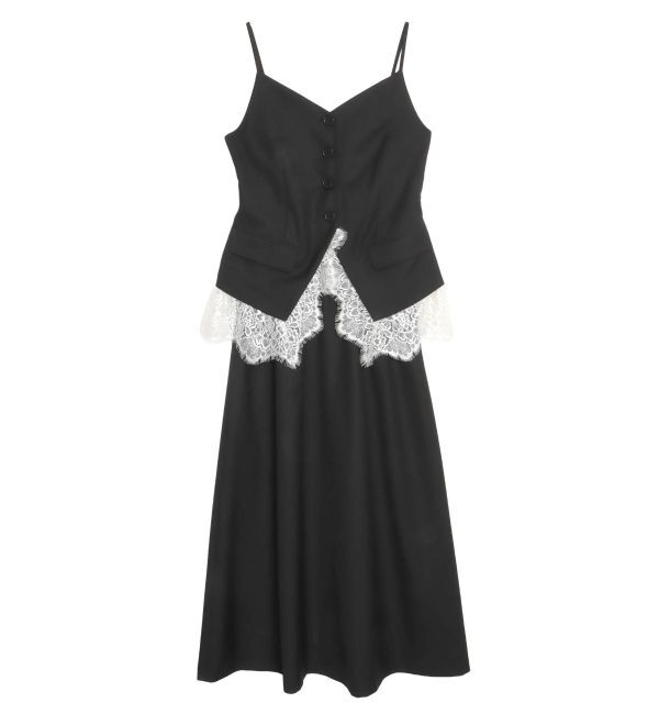 ELENDEEK「LACE LAYERED CAMI OP」|ワンピース|