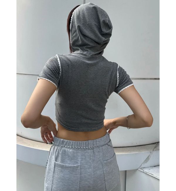 EMODA「レースラインフーディトップス」|Tシャツ・カットソー|
