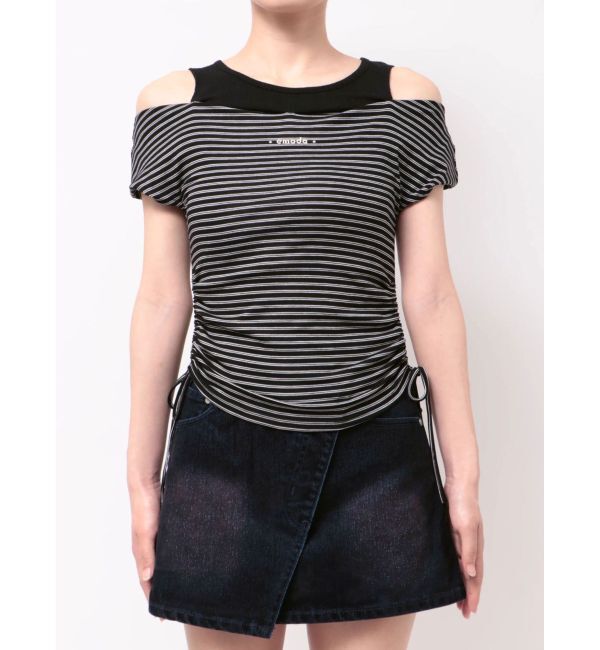 EMODA「レイヤードレープクロップドトップ」|Tシャツ・カットソー|