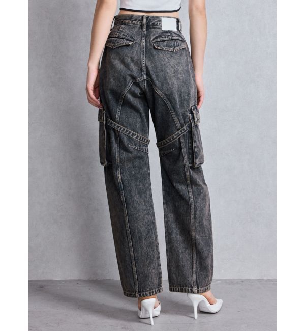GYDA「ハイウエスト Urban Utility Wash Cargoデニムパンツ」|デニム|