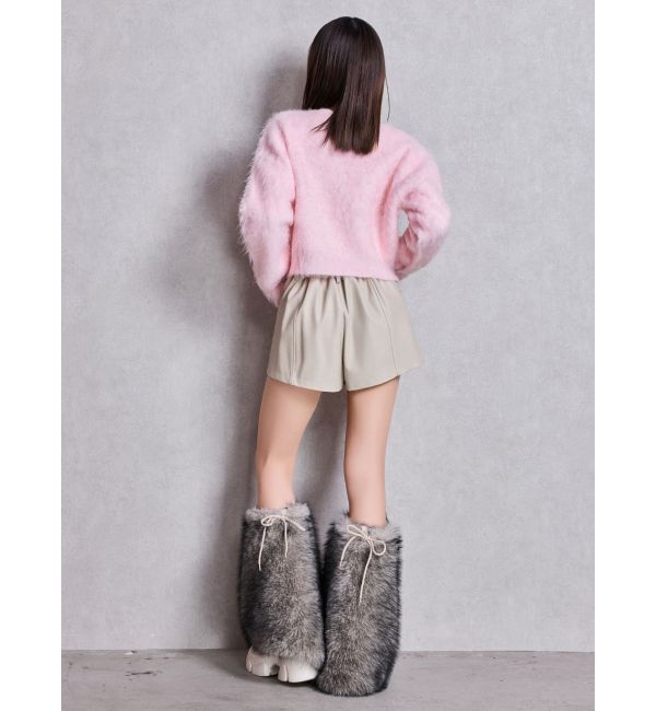 GYDA「2WAY ECO FUR LEG WARMERニットブーツ」|ロングブーツ|