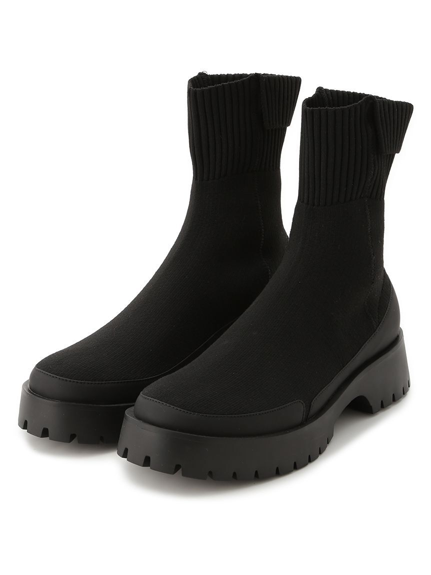 emmi atelier「eco ニットブーツ」|ショートブーツ|BLK