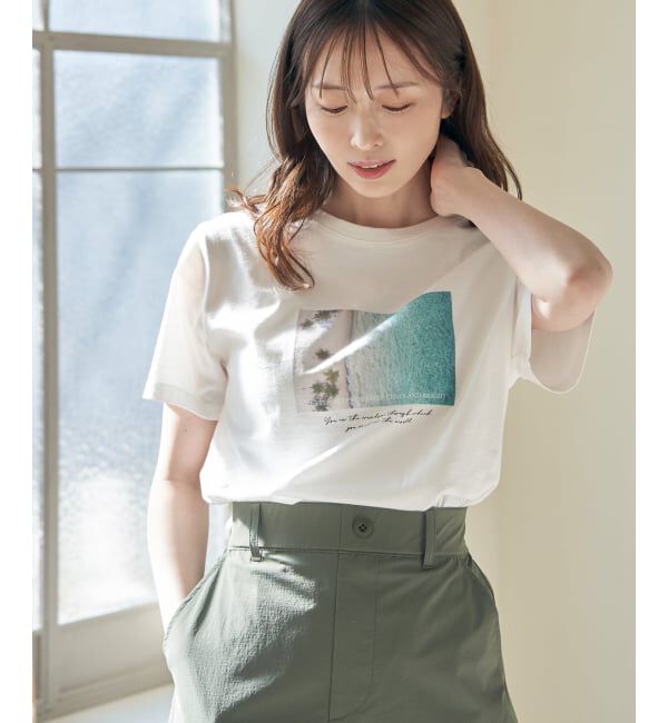 ikka「【雑誌InRed5月号掲載】ロゴフォトプリントTシャツ」|Tシャツ・カットソー|