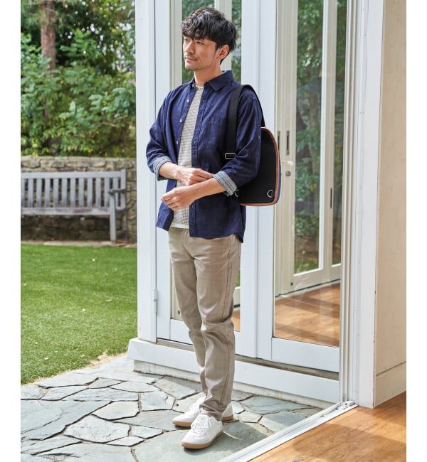 ikka「【雑誌MonoMax5月号掲載】フレンチリネンMIX袖2WAYシャツ【接触冷感】「小泉孝太郎さん着用モデル」」|シャツ・ブラウス|