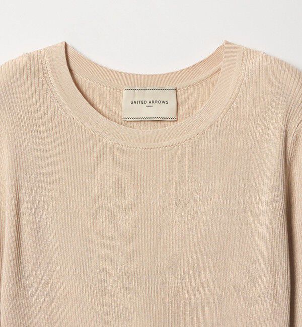 UNITED ARROWS「シルク リブ クルーネック ニット」|ニット・セーター|