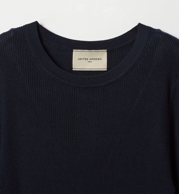 UNITED ARROWS「シルク リブ クルーネック ニット」|ニット・セーター|