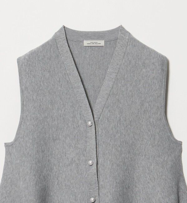 UNITED ARROWS green label relaxing「フェイクパールボタン ペプラム ニット ジレ ウォッシャブル」|ベスト・ジレ|