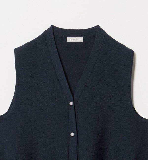 UNITED ARROWS green label relaxing「フェイクパールボタン ペプラム ニット ジレ ウォッシャブル」|ベスト・ジレ|