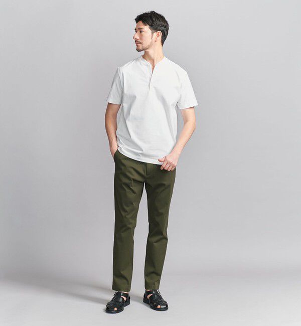BEAUTY&YOUTH UNITED ARROWS「【WEB限定 WARDROBE SMART】クリア  ガスコットン ヘンリーネック カットソー【抗菌・防臭】」|Tシャツ・カットソー|