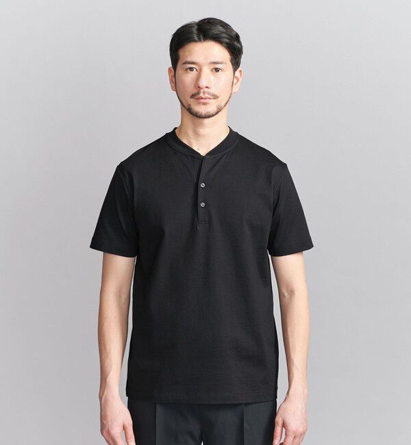 BEAUTY&YOUTH UNITED ARROWS「【WEB限定 WARDROBE SMART】クリア  ガスコットン ヘンリーネック カットソー【抗菌・防臭】」|Tシャツ・カットソー|