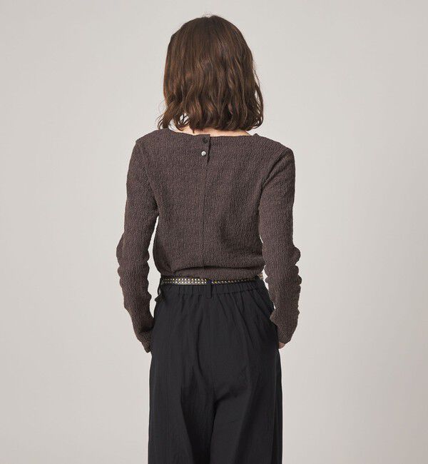 STEVEN ALAN「＜Steven Alan＞シュリンクレース クルーネック プルオーバー」|Tシャツ・カットソー|DK.BROWN