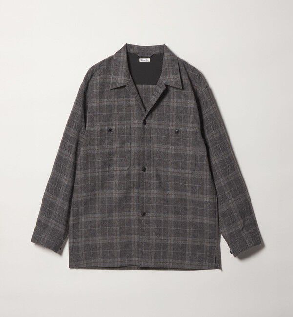 STEVEN ALAN「＜Steven Alan＞ ウォッシュド ウール チェック オープンカラー オーバー シャツ」|シャツ・ブラウス|OLIVE