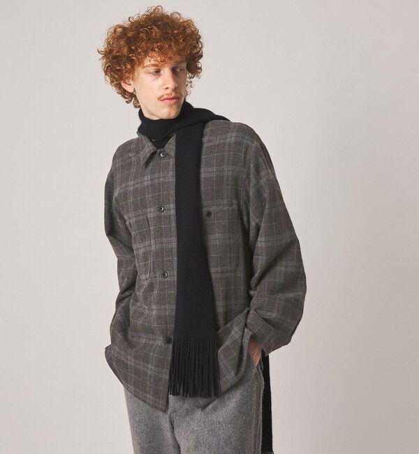 STEVEN ALAN「＜Steven Alan＞ ウォッシュド ウール チェック オープンカラー オーバー シャツ」|シャツ・ブラウス|