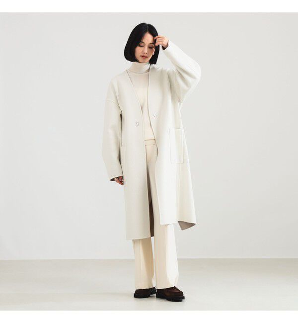 Demi-Luxe BEAMS 「リバー Vネック ロングコート」|ダッフルコート|