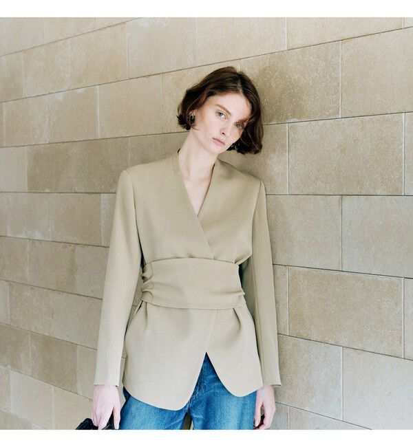 Demi-Luxe BEAMS 「ドライカルゼ ベルテッド ジャケット」|ダッフルコート|BEIGE