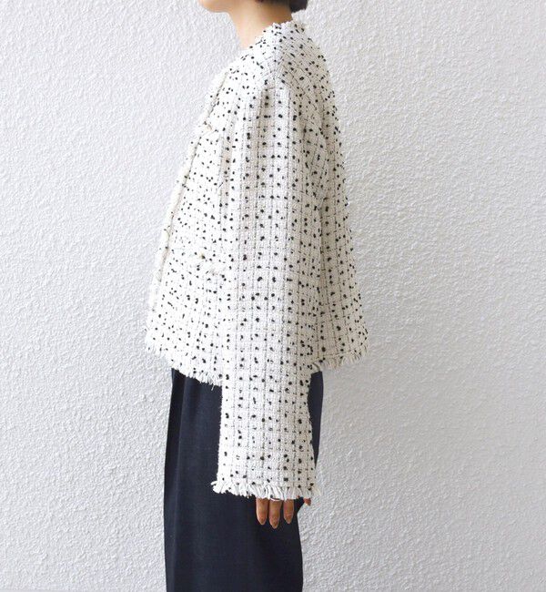 SHIPS for women「【SHIPS別注】troisiemeCHACO: ツイード ジャケット（セレモニー対応可）」|ノーカラージャケット|