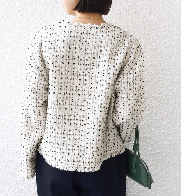 SHIPS for women「【SHIPS別注】troisiemeCHACO: ツイード ジャケット（セレモニー対応可）」|ノーカラージャケット|