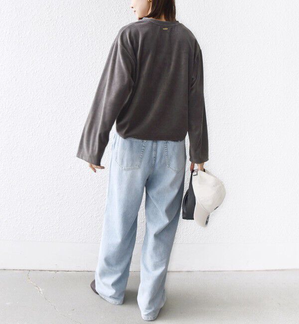 SHIPS for women「〈手洗い可能〉コットン ポリエステル ベロア ワイド スリーブ」|Tシャツ・カットソー|