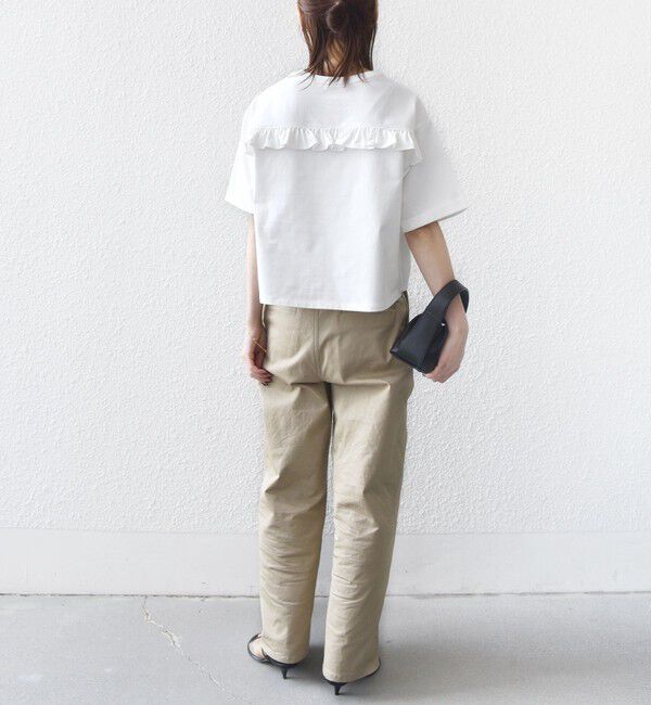 SHIPS for women「【WEB限定】〈接触冷感〉オーガニック コットン フリル TEE」|Tシャツ・カットソー|
