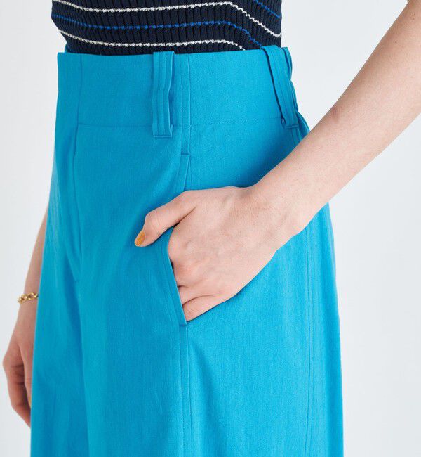 MACPHEE「レーヨンリネンコットン フレアクロップドパンツ」|その他|