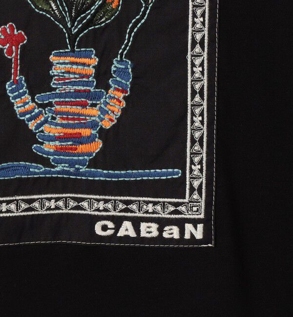 CABaN「CABaN スビンコットン アフリカンエンブロイダリーＴシャツ」|Tシャツ・カットソー|