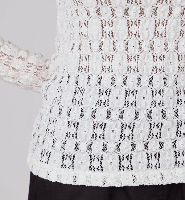 MACPHEE「コットンナイロンレース クルーネックプルオーバー」|Tシャツ・カットソー|
