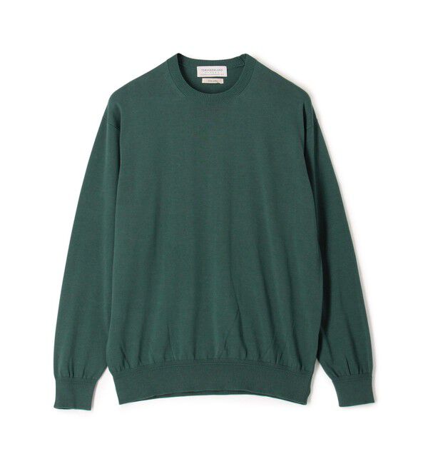TOMORROWLAND MENS「TOMORROWLAND tricot ギザコットン クルーネックプルオーバーニット」|ニット・セーター|55 グリーン