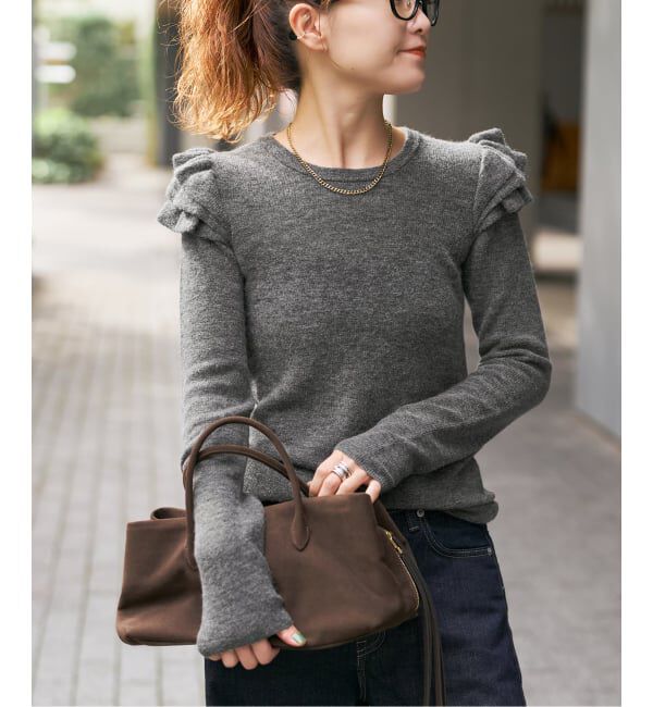 Spick and Span「《WEB限定 / 追加2予約》アルパカ混フリルニット」|ニット・セーター|