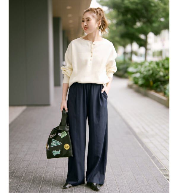 Spick and Span「《WEB限定カラー有り / 追加2予約》メタルボタンヘンリーネックニット」|ニット・セーター|
