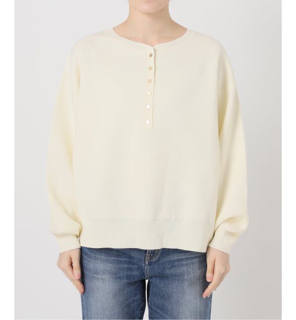 Spick and Span「《WEB限定カラー有り / 追加2予約》メタルボタンヘンリーネックニット」|ニット・セーター|