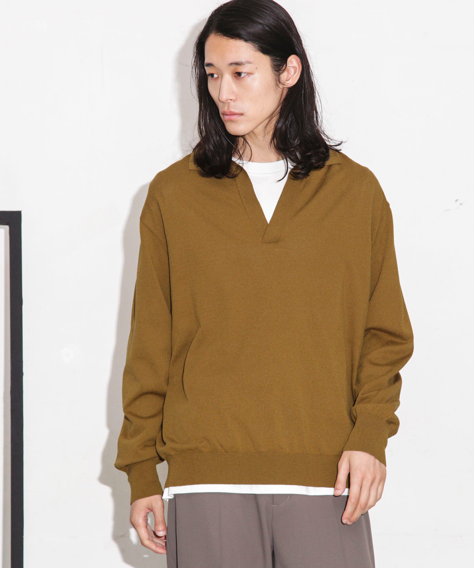 nano･universe「｢ESSENTIAL LINE｣天竺スキッパーポロ」|ニット・セーター|