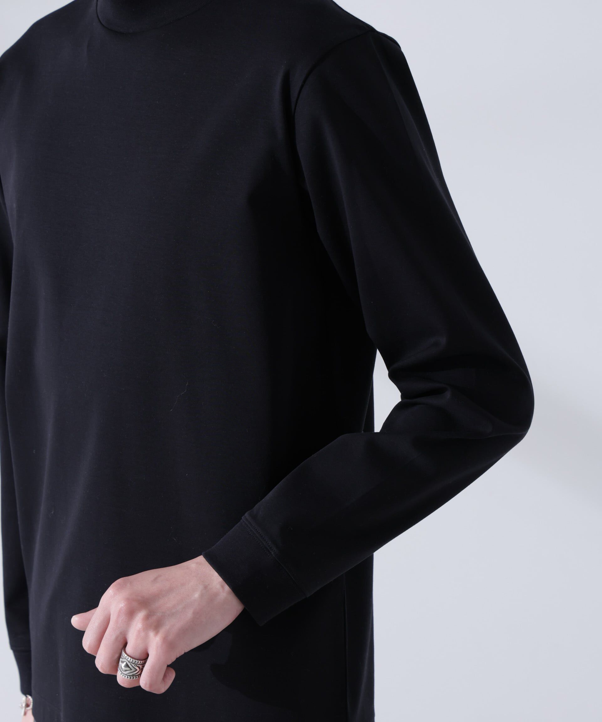 NANO universe「アンチスメルモックネックTシャツ 長袖」|Tシャツ・カットソー|
