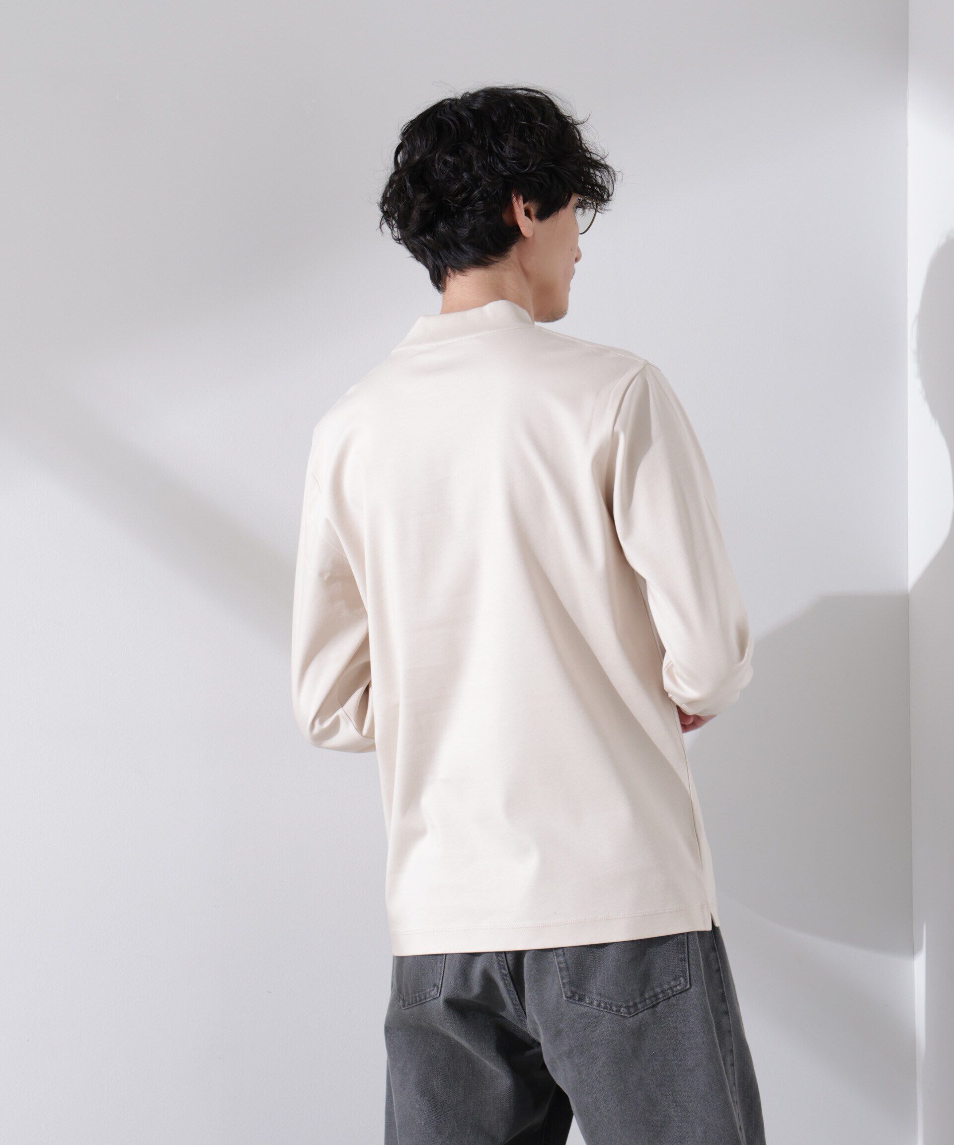 NANO universe「アンチスメルモックネックTシャツ 長袖」|Tシャツ・カットソー|
