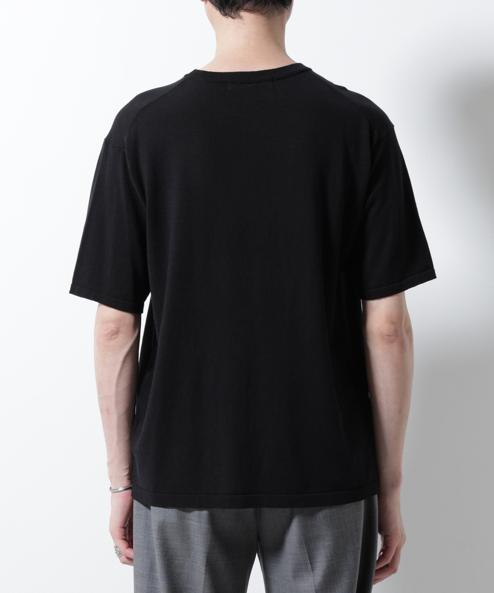 nano･universe「シルキータッチニットTシャツ 半袖」|ニット・セーター|