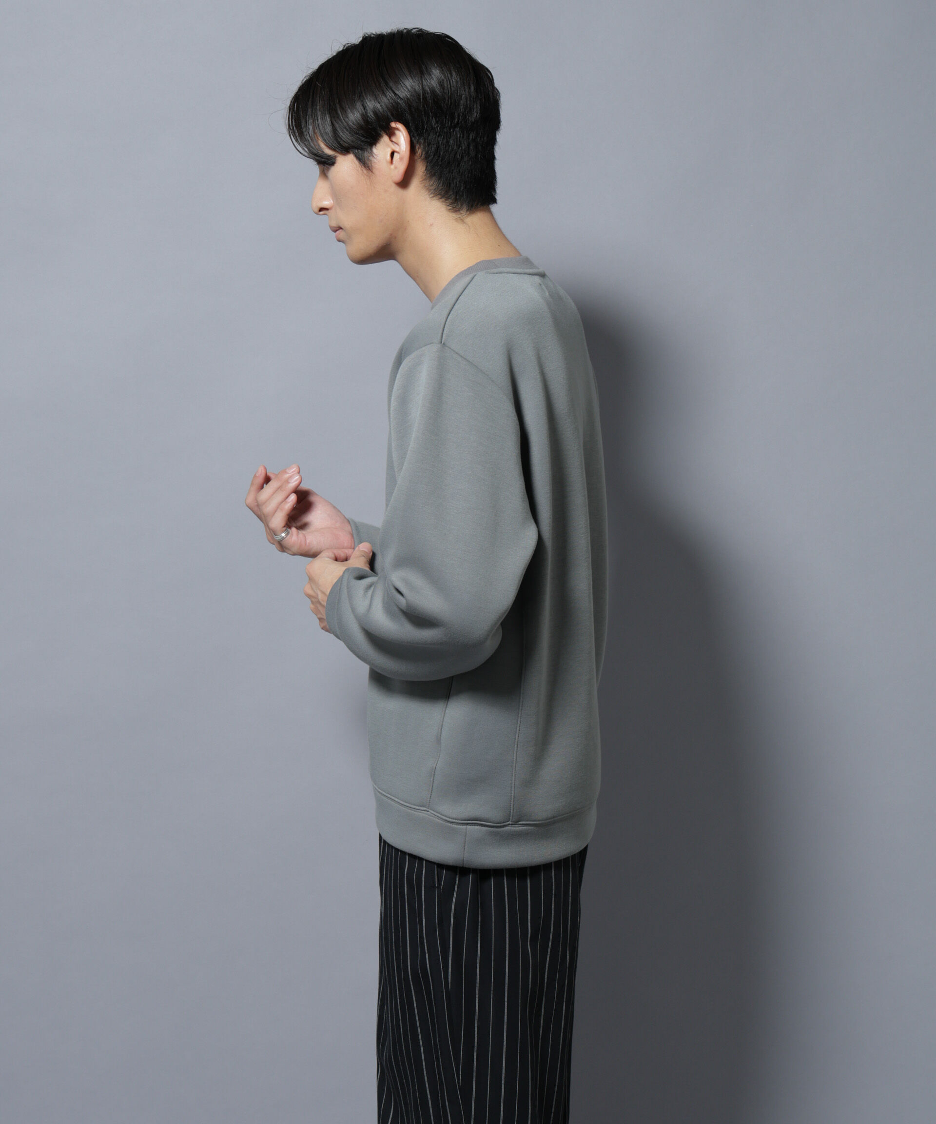 nano･universe「パネルダンボールプルオーバー 長袖(セットアップ可)」|Tシャツ・カットソー|