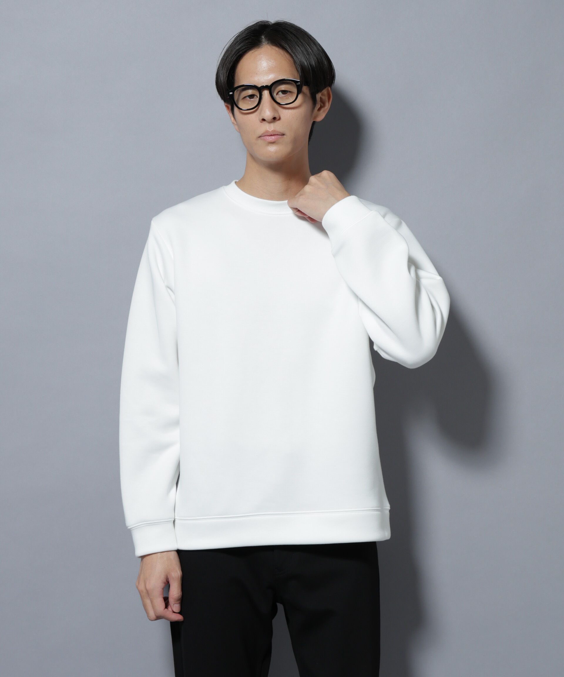 nano･universe「パネルダンボールプルオーバー 長袖(セットアップ可)」|Tシャツ・カットソー|