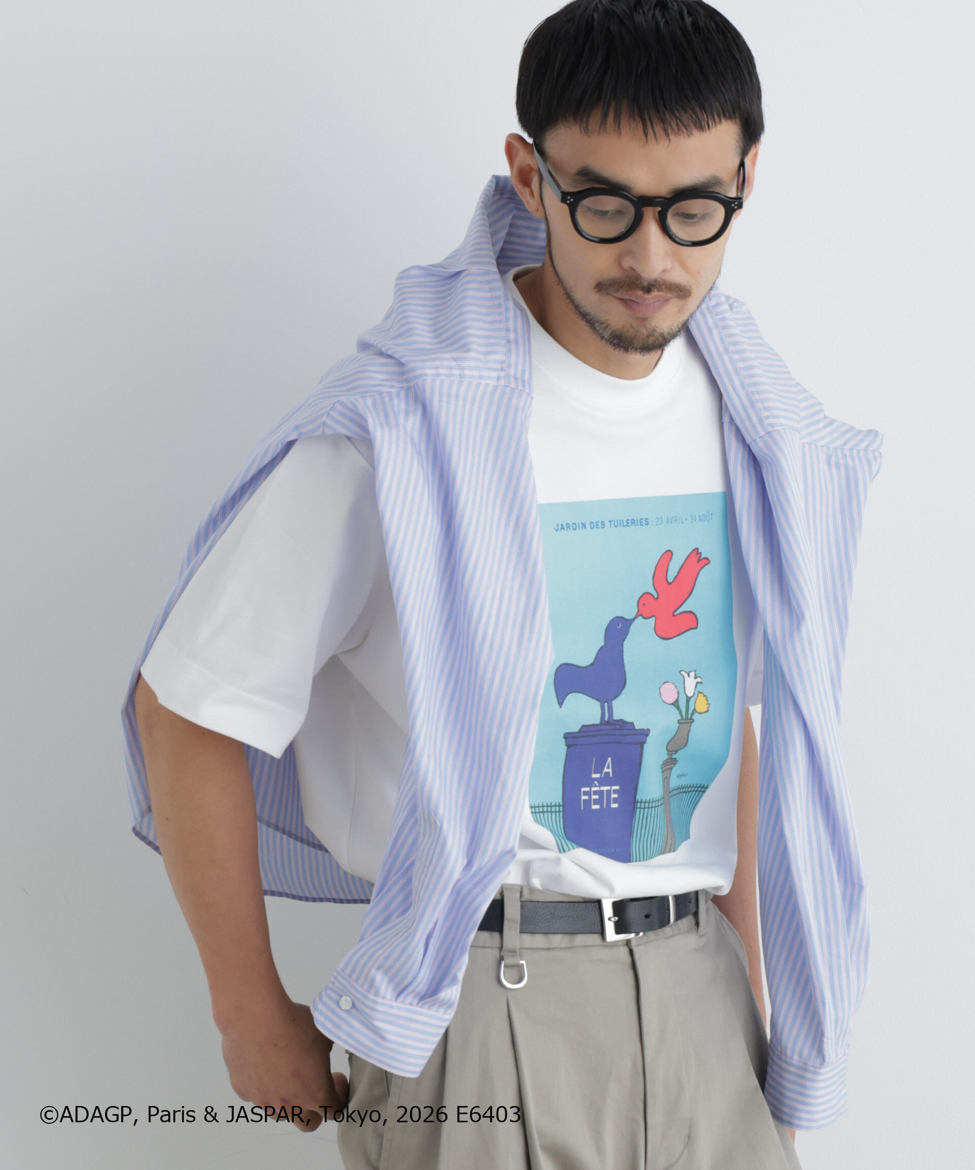 NANO universe「｢OtoNANO｣&times;SAVIGNAC プリントTシャツ」|Tシャツ・カットソー|ホワイト