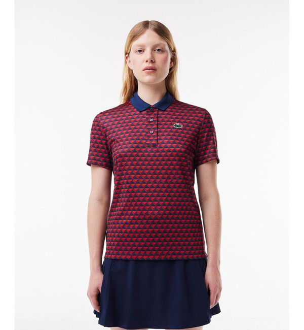 LACOSTE「UPF50+ ロベール・ジョルジュウルトラドライ ゴルフポロシャツ」|ポロシャツ|レッド