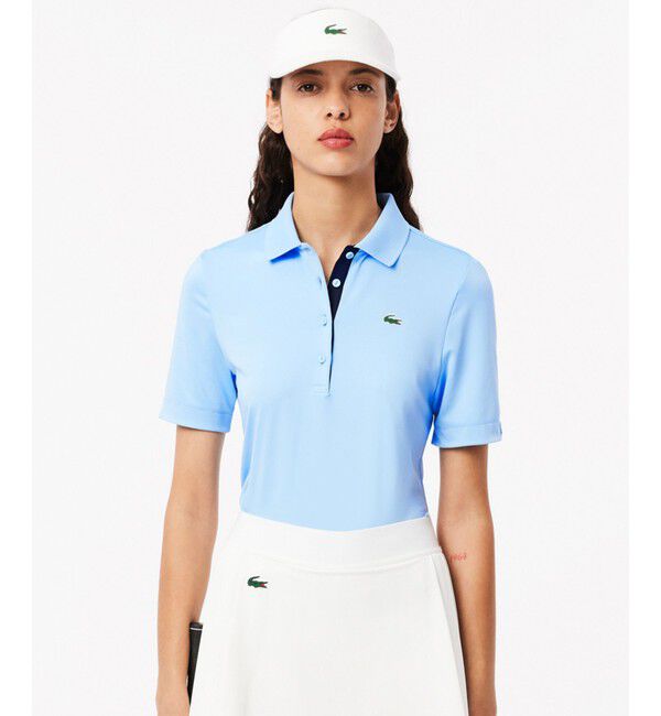 LACOSTE「ウルトラドライ仕様ストレッチゴルフポロシャツ (半袖)」|ポロシャツ|ブルー