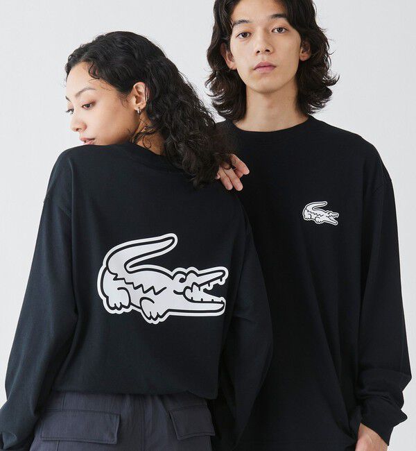 LACOSTE「【オンライン限定】LACOSTE オーバーサイズ バックプリント ロングスリーブTシャツ」|Tシャツ・カットソー|ブラック