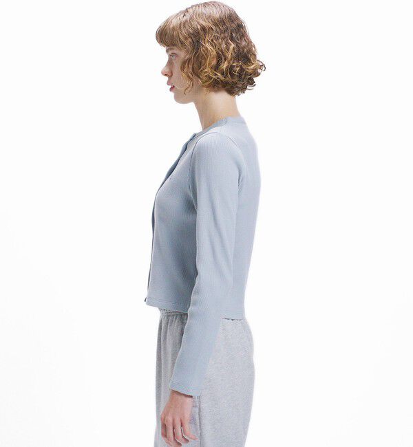 LACOSTE「ショート丈 リブジャージカーディガン」|カーディガン|