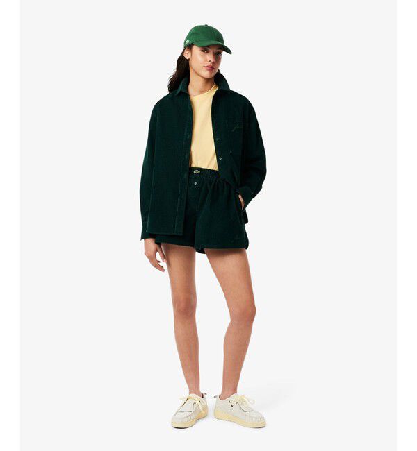 LACOSTE「ネーム＆ワニロゴパッチオーバーサイズ半袖Tシャツ」|Tシャツ・カットソー|