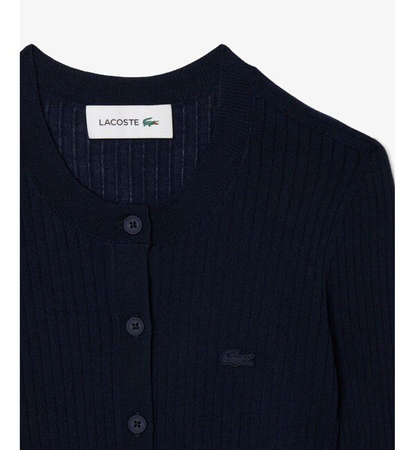 LACOSTE「3Dニッティングメリノウール ハイゲージニットカーディガン」|カーディガン|
