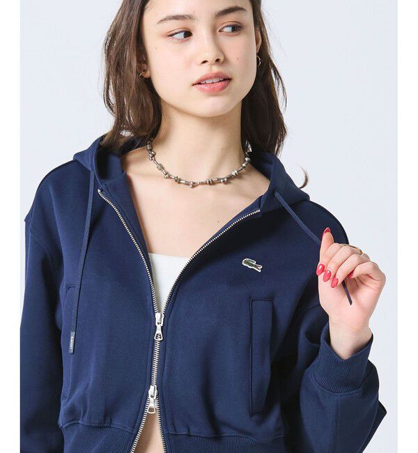 LACOSTE「ダブルフェイスジャージジップフーディー」|パーカー|