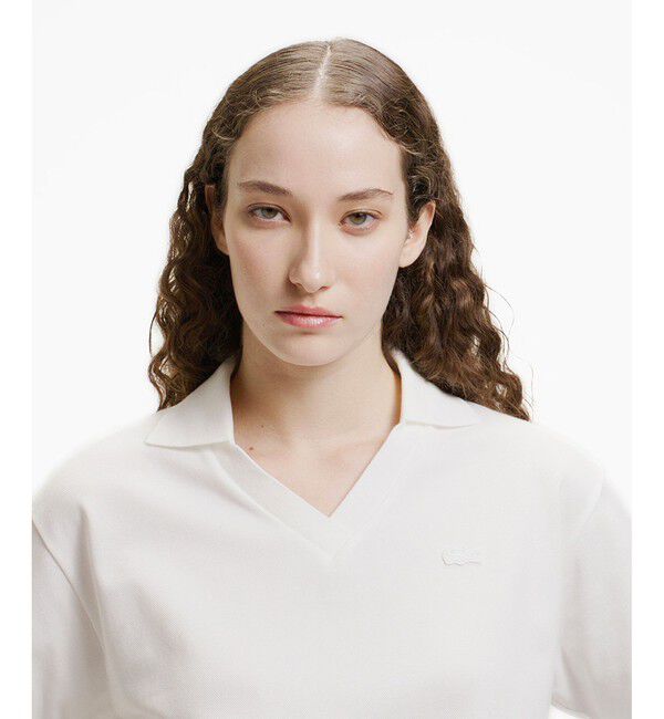 LACOSTE「鹿の子地サッカーシャツ / スキッパーネックポロ」|ポロシャツ|